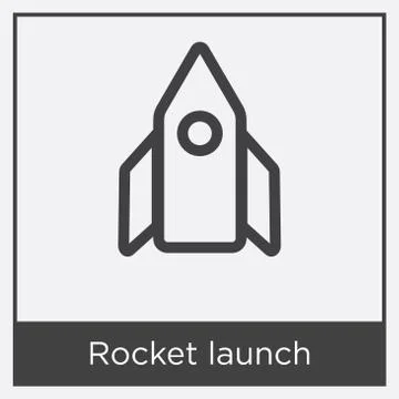 Rocket launch icon isolated on white background Free Stock Illustration