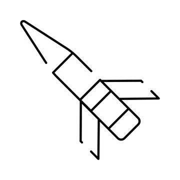 Rocket launch icon representing space exploration and technology Stock Illustration