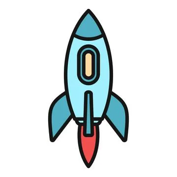 Rocket launch icon representing startup and innovation concept Stock Illustration