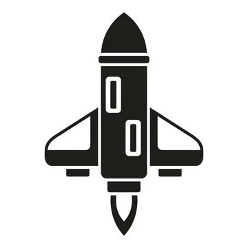 Rocket launch icon simple vector. Start ship Stock Illustration