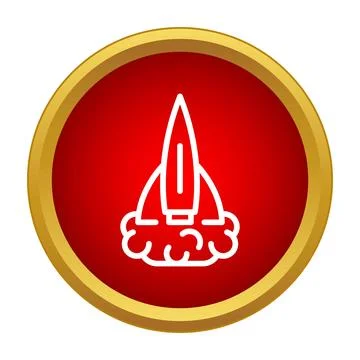 Rocket launch icon symbolizing startup business growth Illustrazione stock