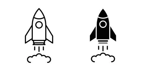Rocket launch icon vector art Illustrations Stock Illustration