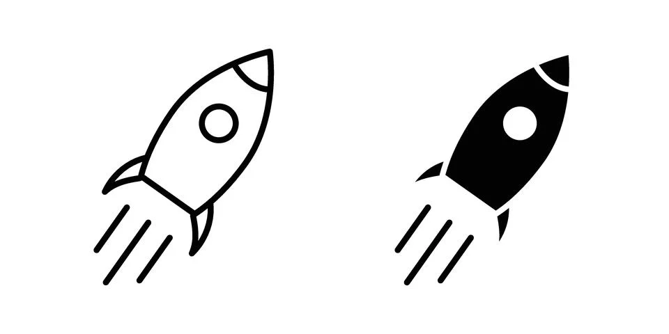 Rocket launch icon vector design illustrations Stock Illustration