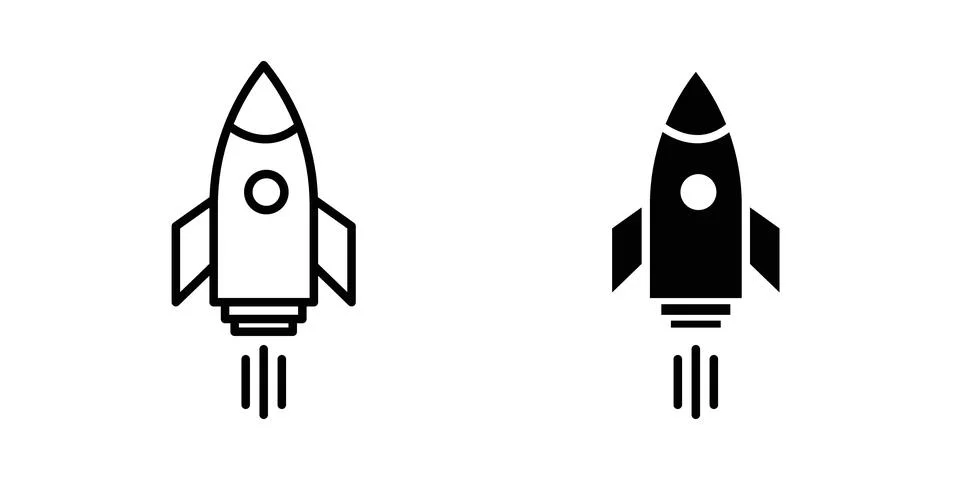 Rocket launch icon vector editable eps10 Stock Illustration
