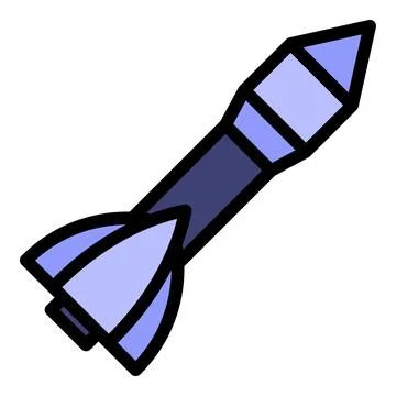 Rocket launch icon vector flat Stock Illustration