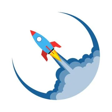 Rocket launch icon. Vector illustration. Stock Illustration