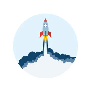 Rocket launch icon. Vector illustration. Stock Illustration