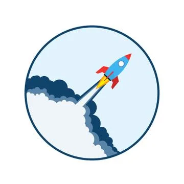 Rocket launch icon. Vector illustration. Stock Illustration