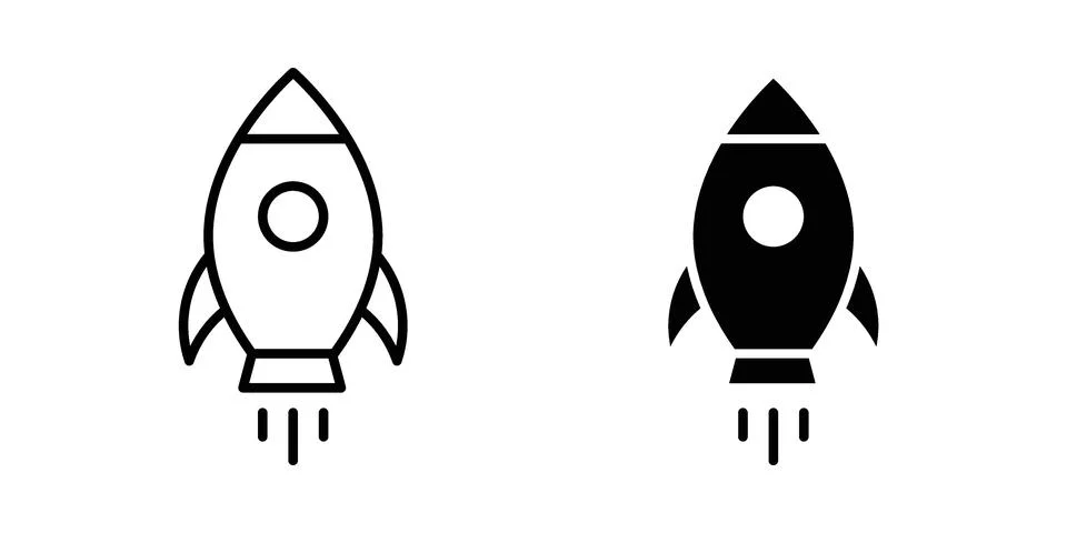 Rocket launch icon vector, illustration icon set Stock Illustration