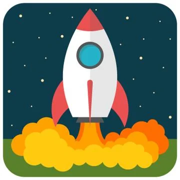 Rocket launch Stock Illustration