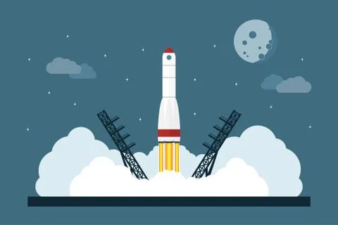 Rocket launch Stock Illustration