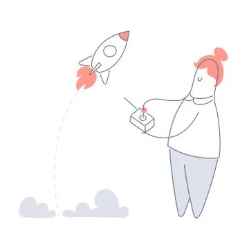 Rocket launch Stock Illustration