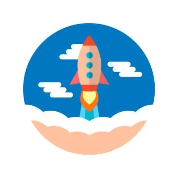 Rocket Launch Illustration Illustrazione stock