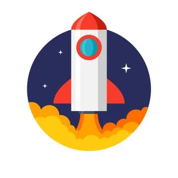 Rocket launch Illustration Stock Illustration