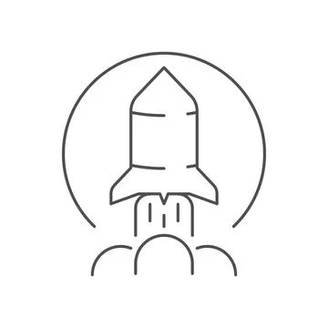 Rocket launch line icon Stock Illustration