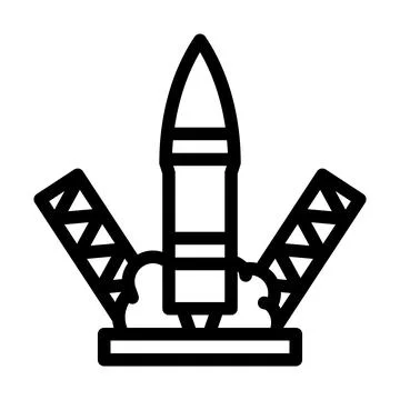 Rocket launch line icon vector illustration Stock Illustration