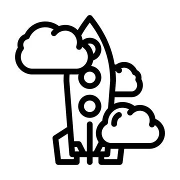 Rocket launch line icon vector illustration Stock Illustration
