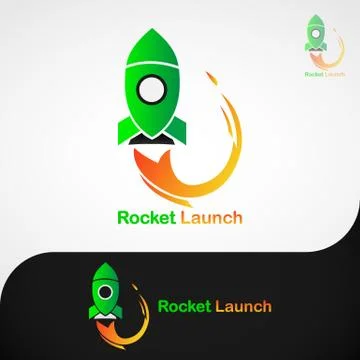 ROCKET LAUNCH LOGO 3 Stock Illustration