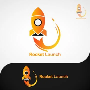 ROCKET LAUNCH LOGO 4 Stock Illustration