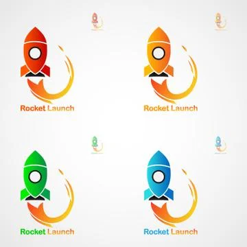 ROCKET LAUNCH LOGO 6 Stock Illustration