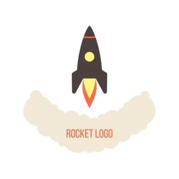 Rocket launch logo isolated on white background Stock Illustration