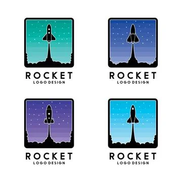 Rocket Launch Logo Template Vector Illustration Stock Illustration