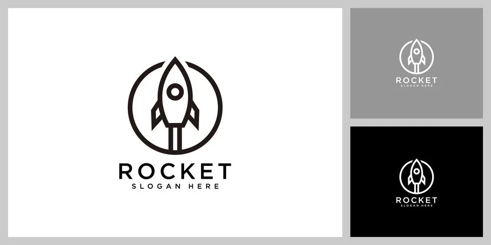 Rocket launch logo vector design Stock Illustration