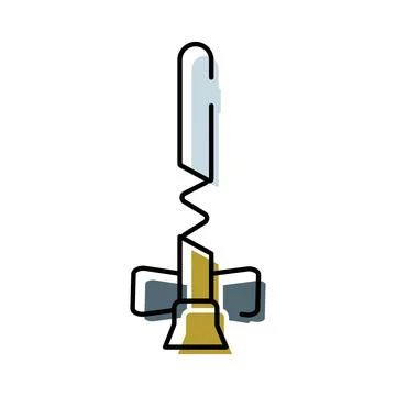 Rocket launch minimal graphic icon design Stock Illustration