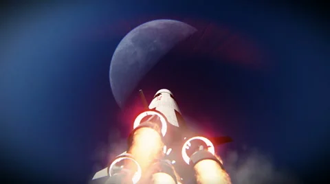 Rocket launch to the moon Stock Footage 41336829