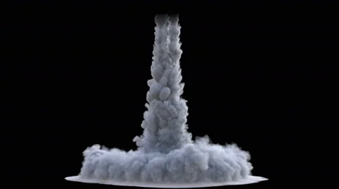 Rocket launch or Takeoff smoke texture isolated on black background Stock Footage 45451357
