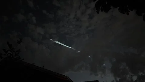 Rocket launch over house Stock Footage 279049988