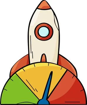 Rocket launch performance gauge illustration vector startup speed 스톡 일러스트