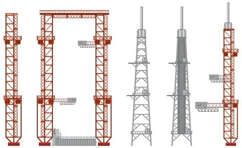 Rocket Launch Scaffolding Vector Stock Illustration