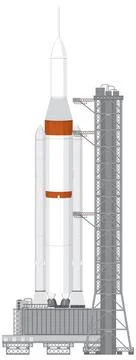 Rocket Launch Scaffolding Vector Illustrazione stock