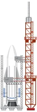 Rocket Launch Scaffolding Vector Stock Illustration