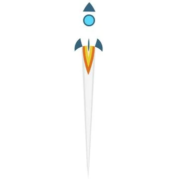 Rocket launch, ship. Start up object. Stock Illustration