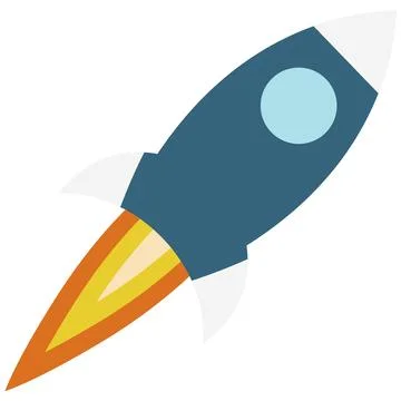 Rocket launch, ship. Start up object. Stock Illustration