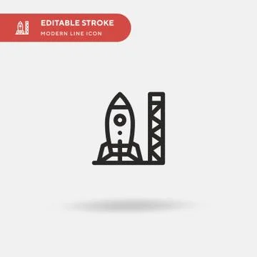 Rocket Launch Simple vector icon. Illustration symbol design template for web Stock Illustration