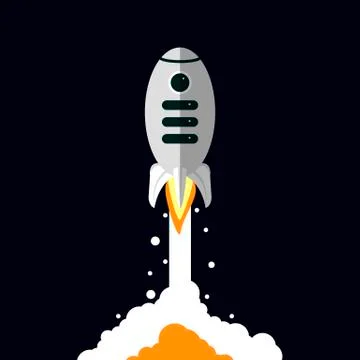 Rocket launch into the sky Stock Illustration