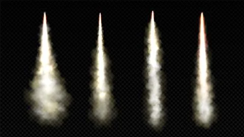 Rocket launch smoke trail with fire flame vector 스톡 일러스트