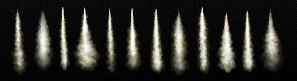 Rocket launch smoke trail with fire flame vector Stock Illustration
