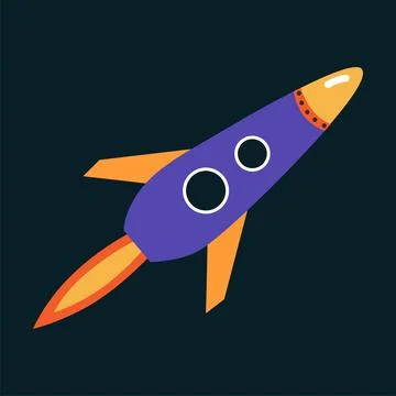 Rocket Launch as Space Adventure for Exploring Galaxy Vector Illustration Stock Illustration