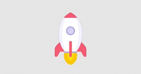 Rocket launch space exploration icon animation with alpha channel Stock Footage 271621920
