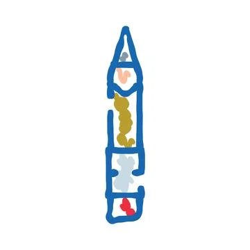Rocket launch space exploration technology icon Stock Illustration