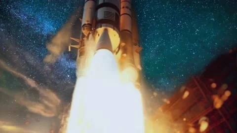 Rocket launch into space motion backgrou... | Stock Video | Pond5