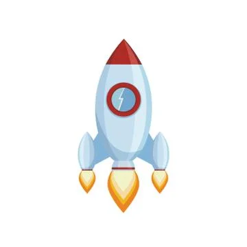 Rocket launch. Spaceship isolated on a white background. Stockillustratie