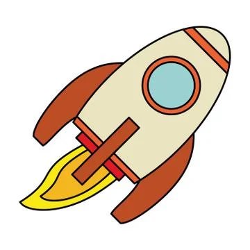Rocket launch spaceship technology Stock Illustration
