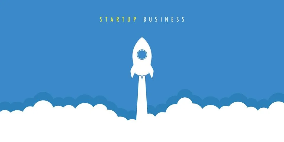 Rocket launch startup business concept Stock-Illustration