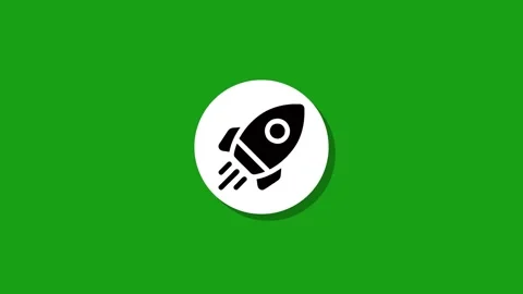 Rocket launch startup icon animated on green screen for fast business perfo.. Stock Footage 327762530