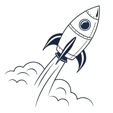 Rocket Launch Startup Icon Minimal Vector Design for Progress Stock Illustration
